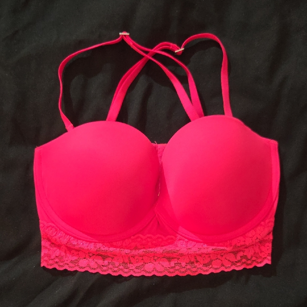PINK Victoria's Secret Hot Pink Lace Bra